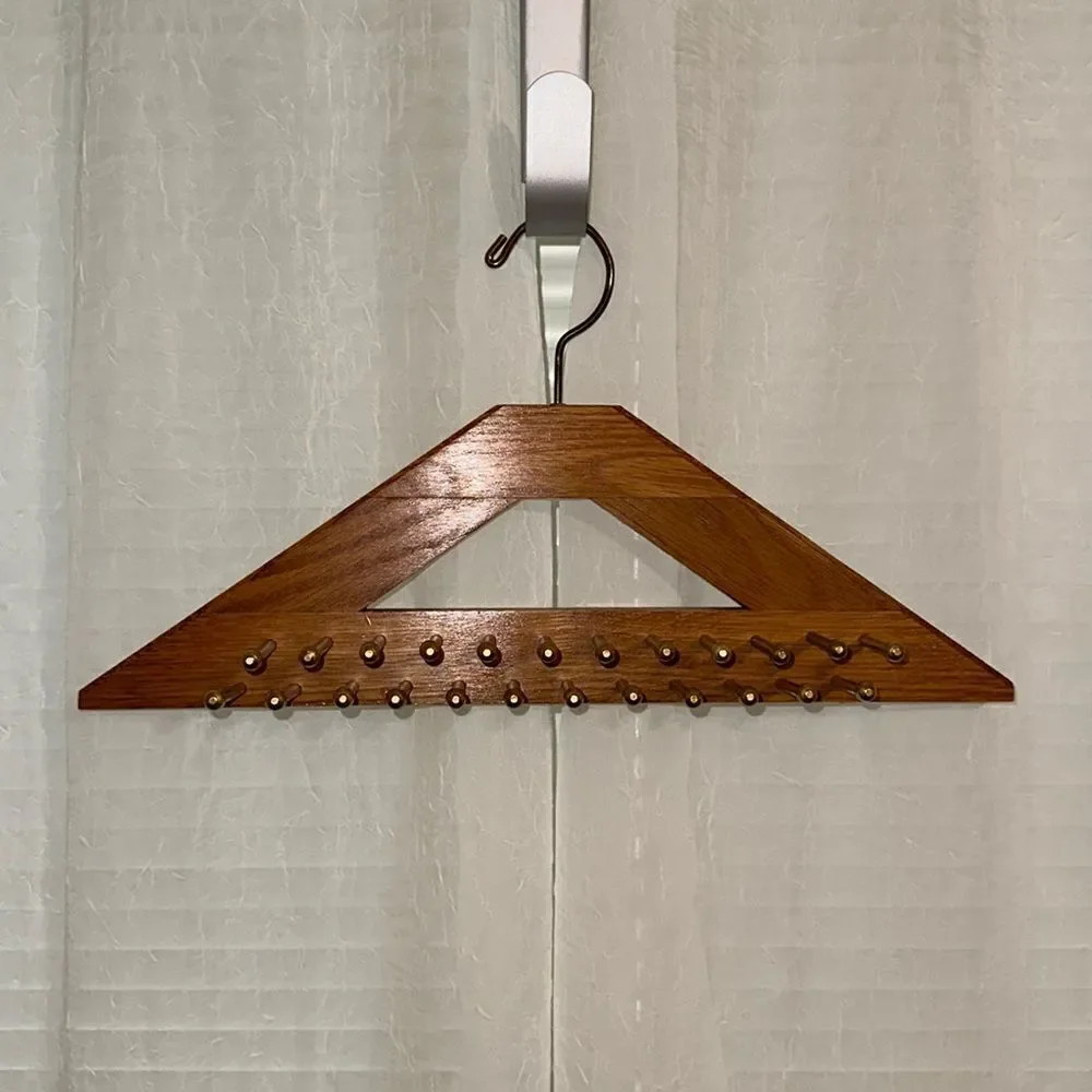 Vintage Oak Gold Tone Tie & Belt Hanger